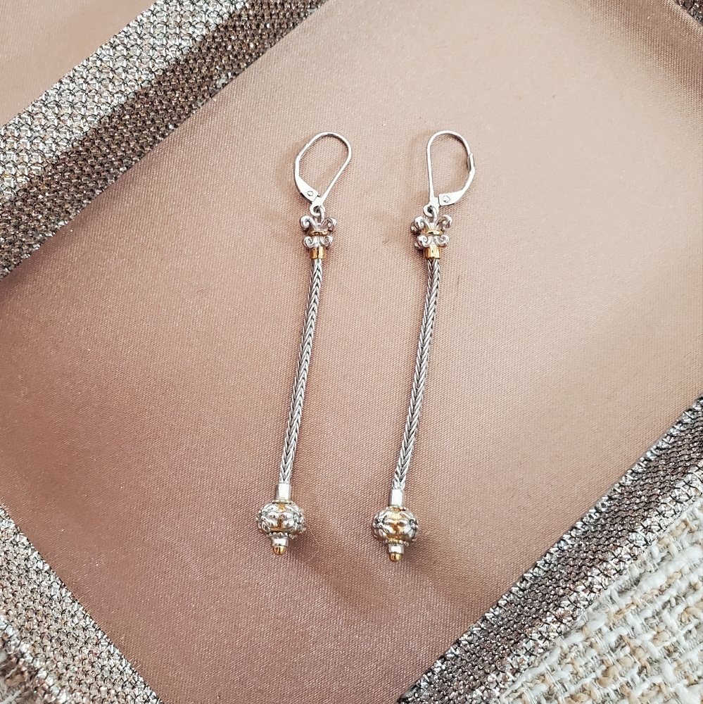 Michael Valitutti Sterling Silver Two-Tone Earrings